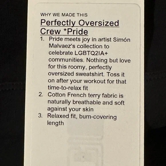 Lululemon Perfectly Oversized crew Pride - Picture 9 of 9